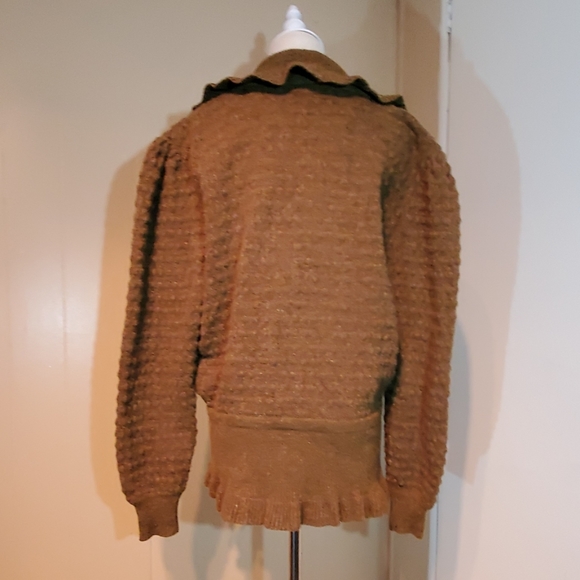 Kenzo Olive Green Rufflie V-Cut Sweater - Picture 3 of 7